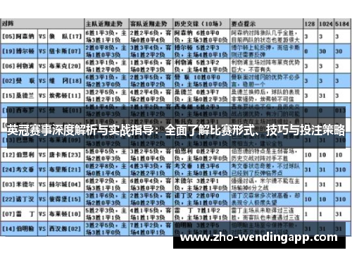 英冠赛事深度解析与实战指导:全面了解比赛形式、技巧与投注策略 英冠赛事深度解析与实战指导:全面了解比赛形式、技巧与投注策略